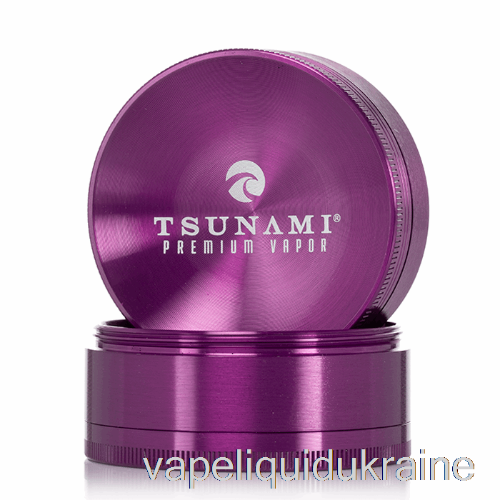 Vape Liquid Ukraine Tsunami 2.4inch 4-Piece Sunken Top Grinder Purple (63mm)